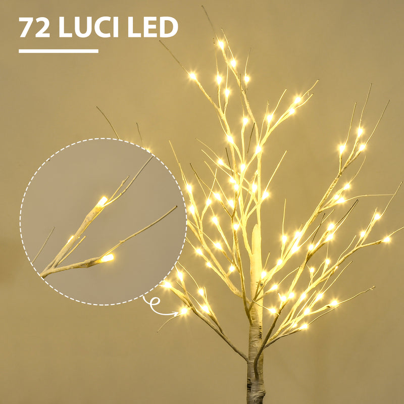 Albero di Natale 17x17x120 cm con 72 Luci LED Bianco-4