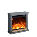 Camino Elettrico da Pavimento 75x67,8x24,5 cm Effetto Fiamma 1500W Sined Sorano Grigio Scuro-3