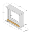 Camino Elettrico da Pavimento 75x67,8x24,5 cm Effetto Fiamma 1500W Sined Sorano Grigio Scuro-5