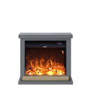 Camino Elettrico da Pavimento 75x67,8x24,5 cm Effetto Fiamma 1500W Sined Sorano Grigio Scuro-1