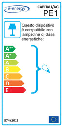 Applique 1xE27 Montatura Argento Vetro Lastra Capitali E-Energy Capitali-2