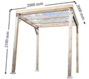 Pergola da Giardino 2x2x2,2 m in Legno Copertura in PVC Carport-3