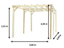 Pergola da Giardino 3x4,98x2,47 m in Legno Senza Copertura -3