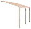 Pergola da Giardino Addossata 3x5x2,20-2,40 m in Legno Senza Copertura -1