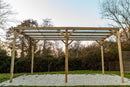 Pergola da Giardino 3x4,98x2,47 m in Legno Copertura in PVC -3