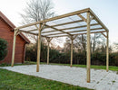 Pergola da Giardino 3x4,98x2,47 m in Legno Copertura in PVC -4