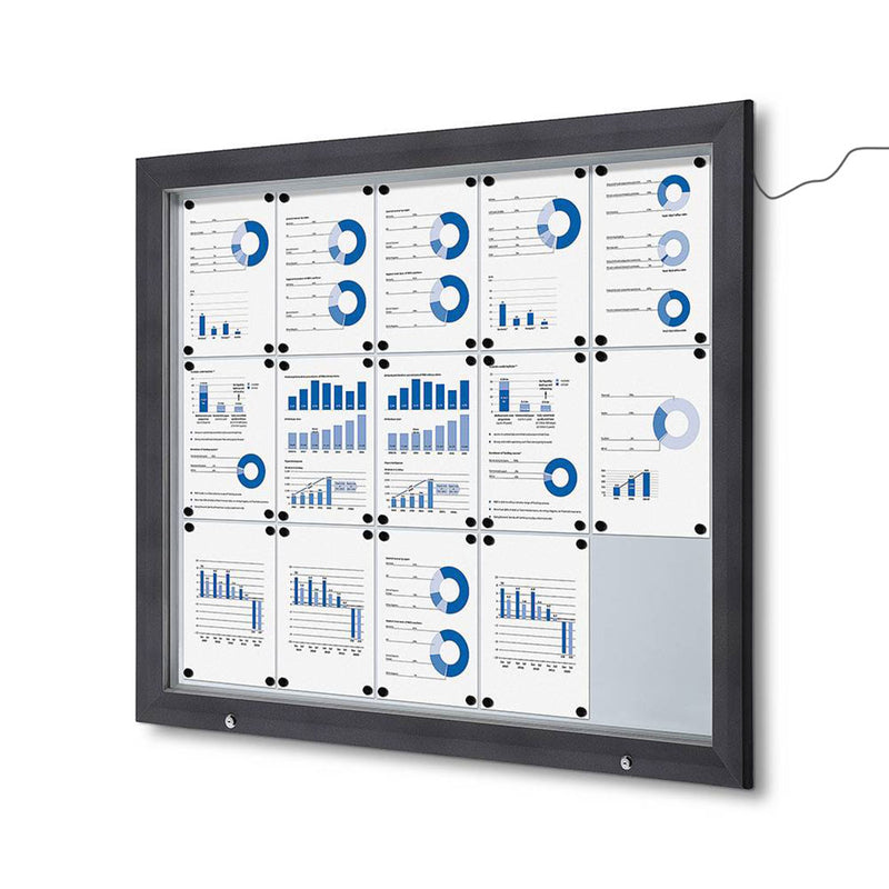 Bacheca da Esterno con Apertura a Ribalta 124,5x106,7x4,7 cm in Alluminio con Led Grigio Antracite-1