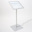 Espositore a Leggio con Piantana 50,5x47,7x2,3 cm in Alluminio con Led Porta Menù Silver-1