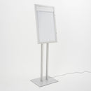 Espositore a Leggio con Piantana 51,4x79 cm in Alluminio con Led Porta Menù Silver-1