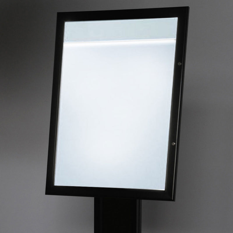 Espositore a Leggio con Piantana 51,4x79 cm in Alluminio con Led Porta Menù Nera-2