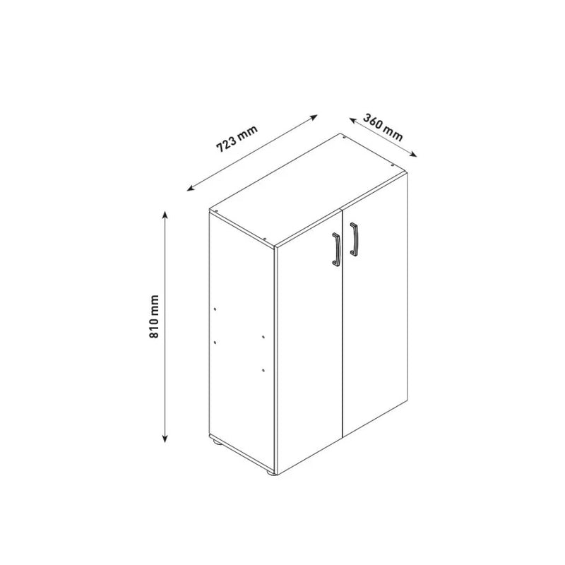 Armadietto Multiuso 2 Ante 72,3x36x81 cm in Truciolare Nobilitato Bianco – acquista  su Giordano Shop