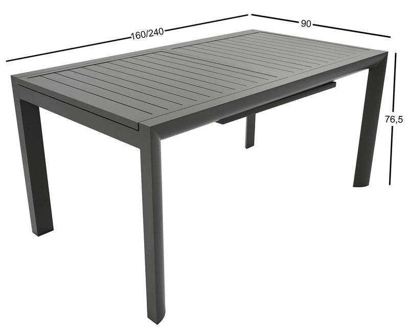 Set Tavolo e 6 Sedie da Giardino in Alluminio e Textilene Antracite-5