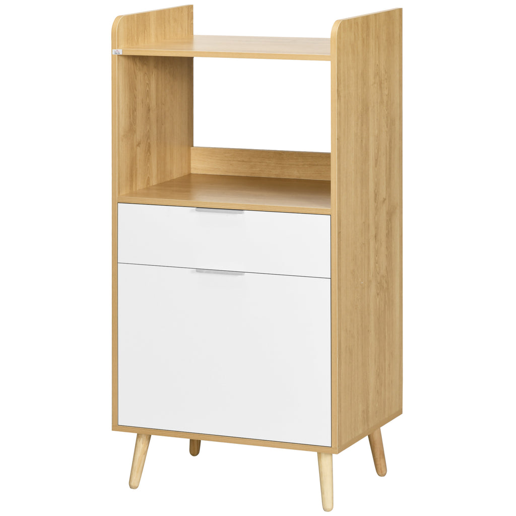 Mobile da Cucina per Microonde 90x30x94 cm in Truciolato Naturale e Bianco  – acquista su Giordano Shop