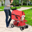 Passeggino per Cani Pieghevole Rosso 82x47x101 cm -2