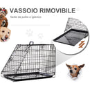 Trasportino per Cani 76x48x55 cm in Metallo Nero-5