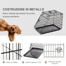 Trasportino per Cani 76x48x55 cm in Metallo Nero-6