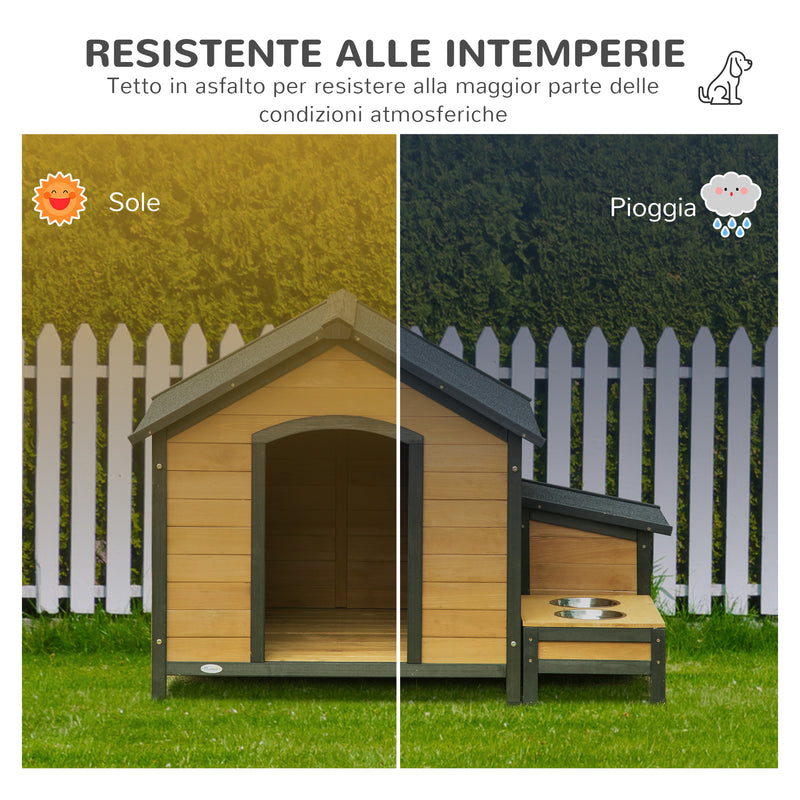 Cuccia per Cani Taglia Media 130x93x92 cm con 2 Poraciotole in Legno di  Abete – acquista su Giordano Shop