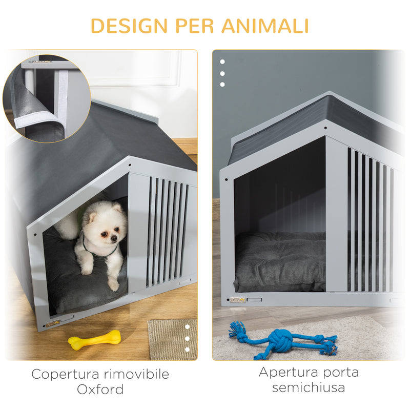 Cuccia Casetta per Cani 126x118x105 cm in Legno e PVC Grigio – acquista su  Giordano Shop