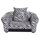 Cuccia Divano per Cani e Gatti con Cuscino Stampa Zebra 66x44x30 cm -1