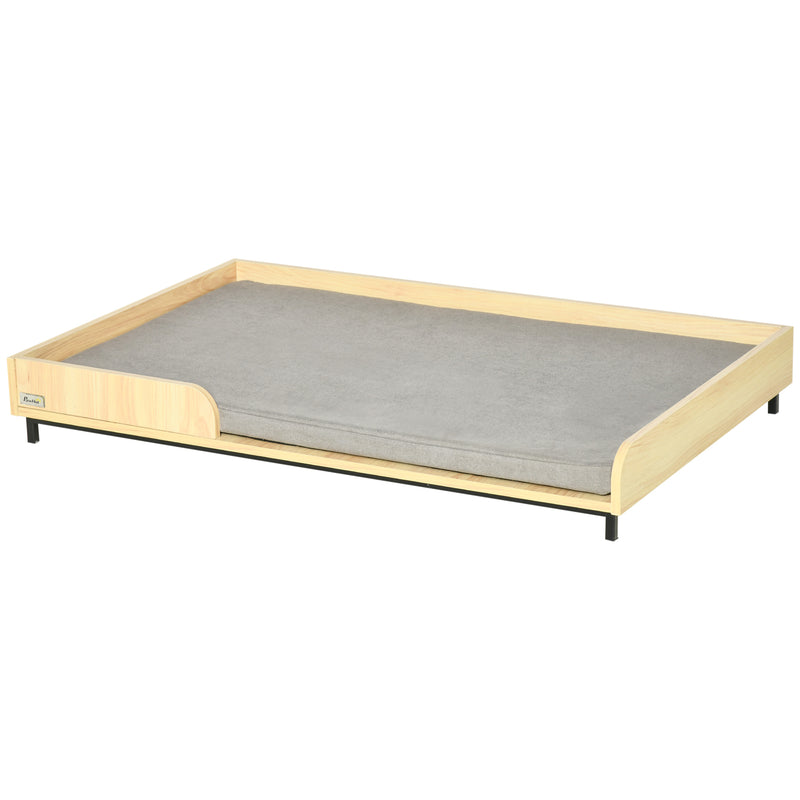 Cuccia per Cani e Gatti 110x70x15,5 cm in Legno e Acciaio Rovere e Grigio-1