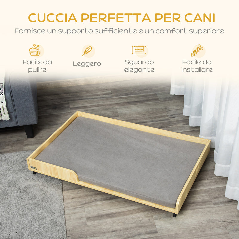 Cuccia per Cani e Gatti 110x70x15,5 cm in Legno e Acciaio Rovere e Grigio-6