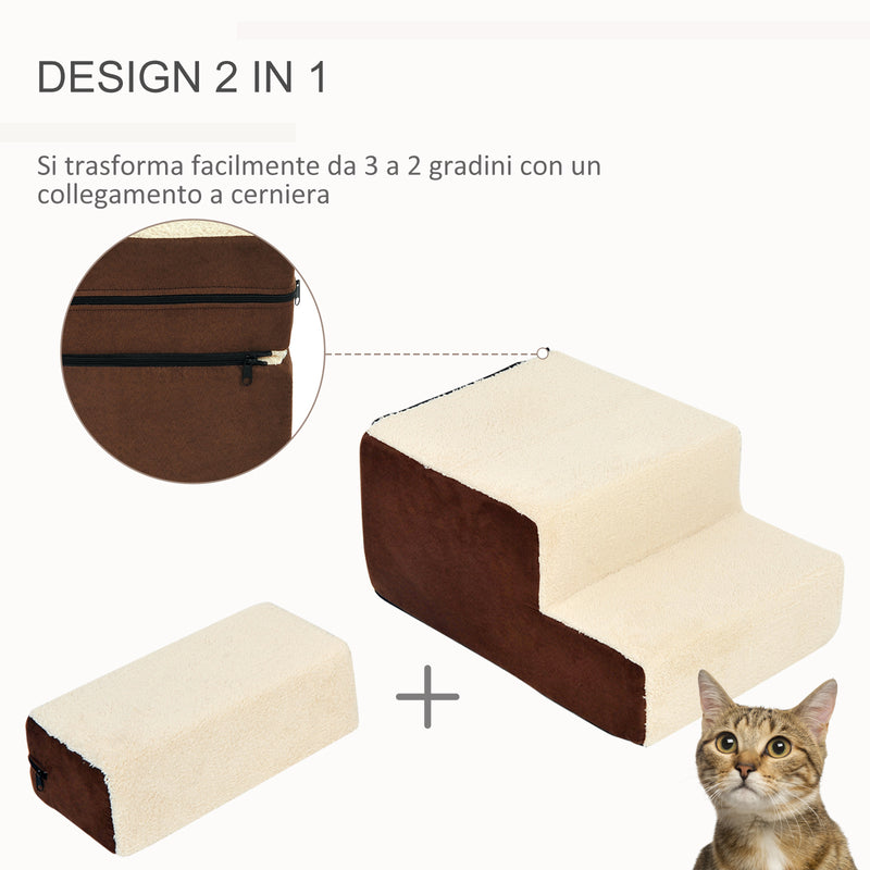 Scala 3 Gradini per Animali Domestici 54x54,5x23 cm Friendly Beige e Marrone  – acquista su Giordano Shop