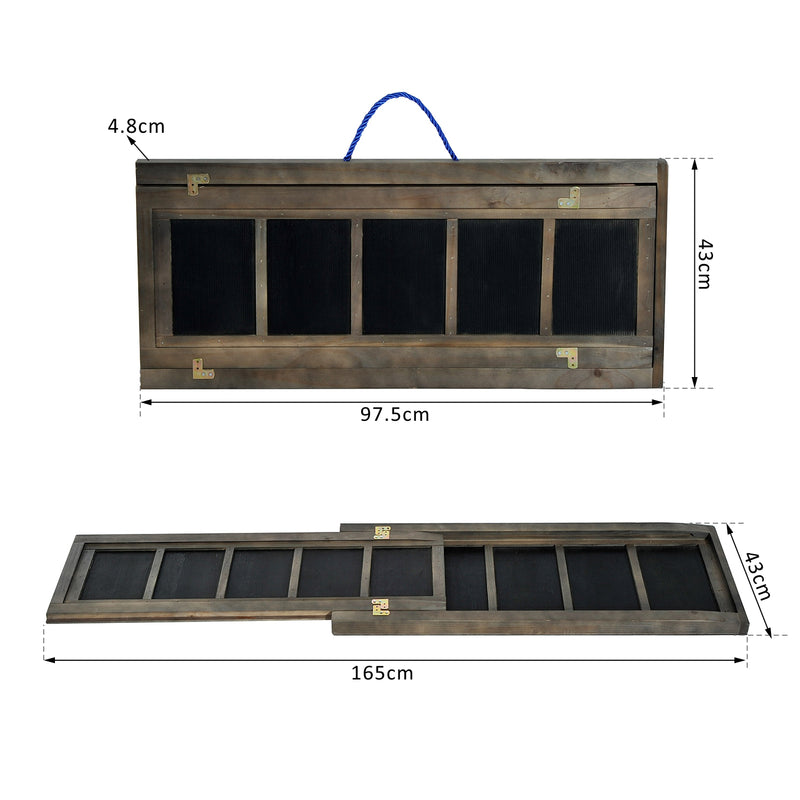 Rampa Pieghevole per Cani in Legno con Rivestimento Antiscivolo 165x43 cm –  acquista su Giordano Shop