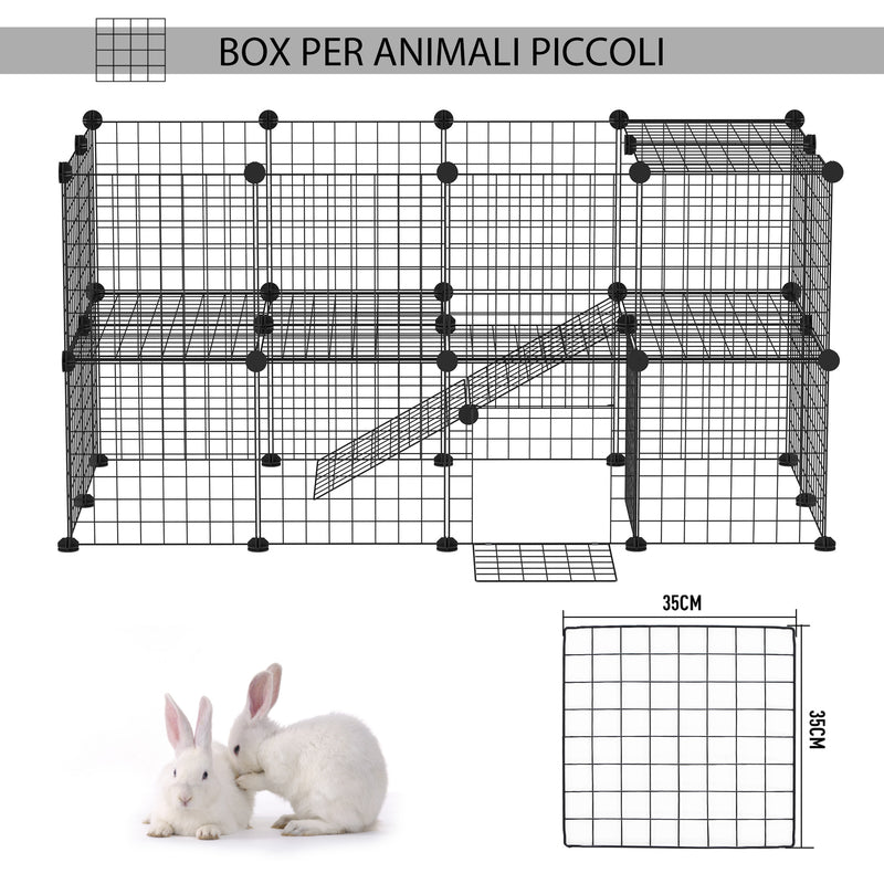 PawHut Recinto per Conigli gabbia per Roditori Modulabile, Box per