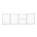 Cancelletto di Sicurezza Pieghevole per Animali Domestici 215x38x75 cm in Legno Bianco-1