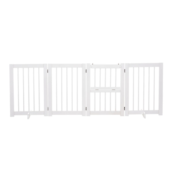 acquista Cancelletto di Sicurezza Pieghevole per Animali Domestici 215x38x75 cm in Legno Bianco