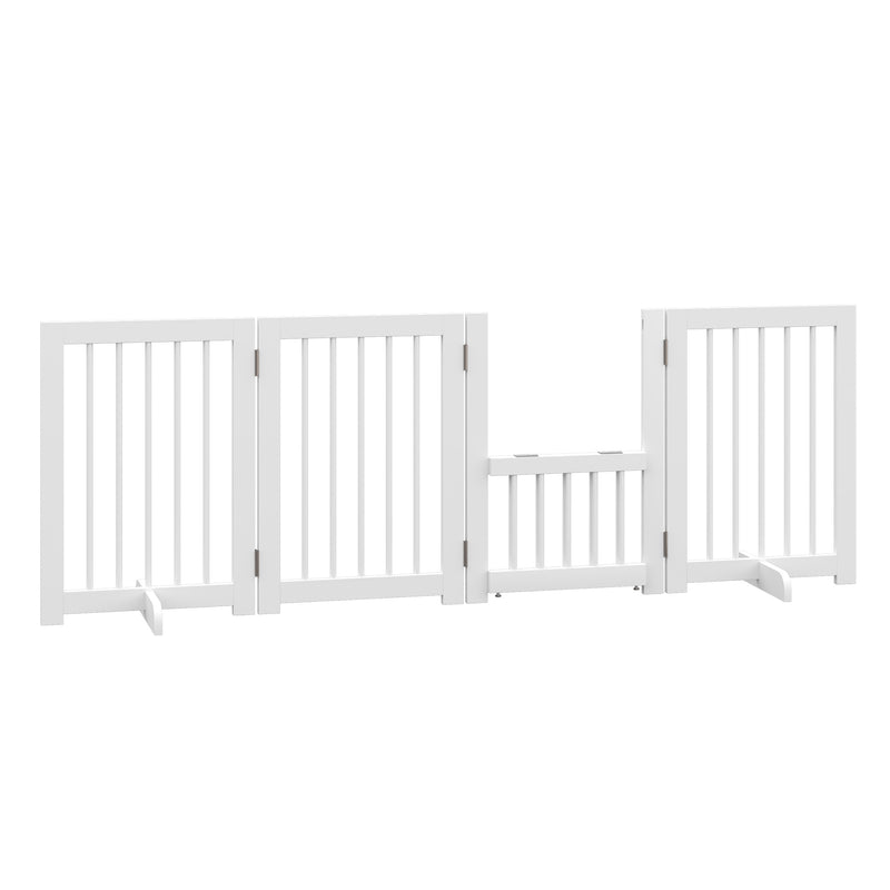 Cancelletto di Sicurezza Pieghevole per Animali Domestici 215x38x75 cm in Legno Bianco-8