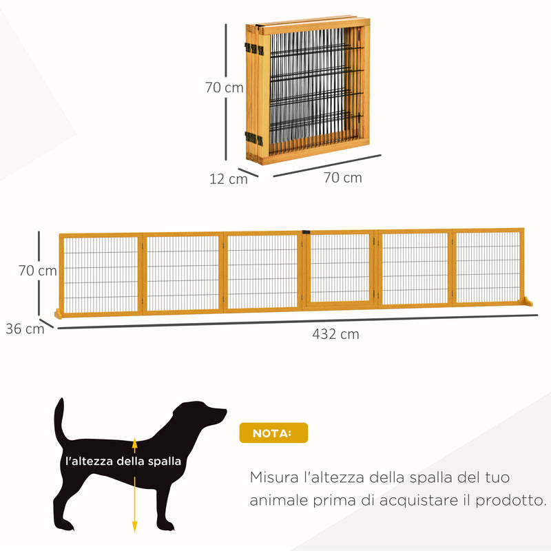 Cancelletto di Sicurezza Pieghevole per Animali Domestici 432x36x70 cm in  Legno e Acciaio Giallo – acquista su Giordano Shop