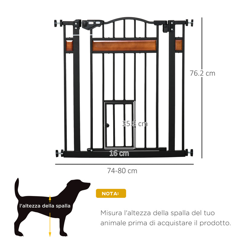 Cancelletto Sicurezza Regolabile per Cani 74-80 cm con Chiusura Automatica  Nero – acquista su Giordano Shop