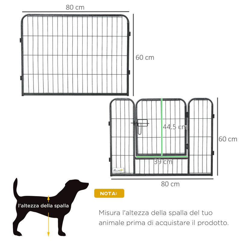 Recinto per Animali Domestici 80x1,5x60 cm in Acciaio Nero-3