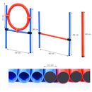 Set Ostacoli e Slalom per Addestramento Cani con Sacca di Trasporto  Blu e Rosso-3