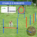 Set Ostacoli e Slalom per Addestramento Cani con Sacca di Trasporto  Blu e Rosso-7