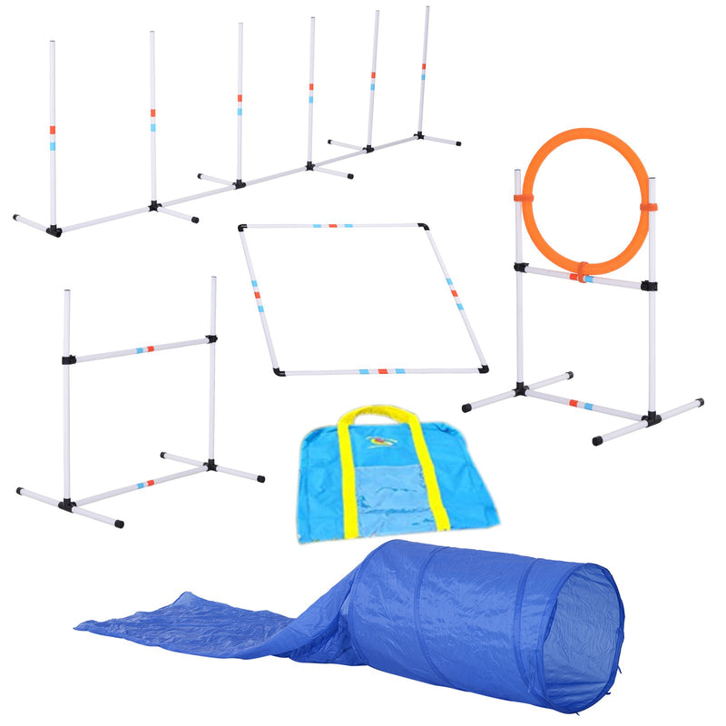 Set Addestramento Cani da Esterno Bianco Arancione Blu Ø60x300 cm -1