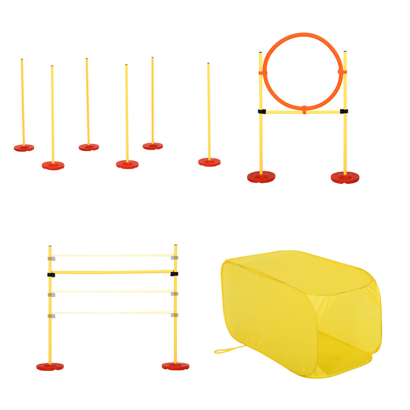 Set Addestramento Cani da Esterno con Ostacoli Slalom e Tunnel-1