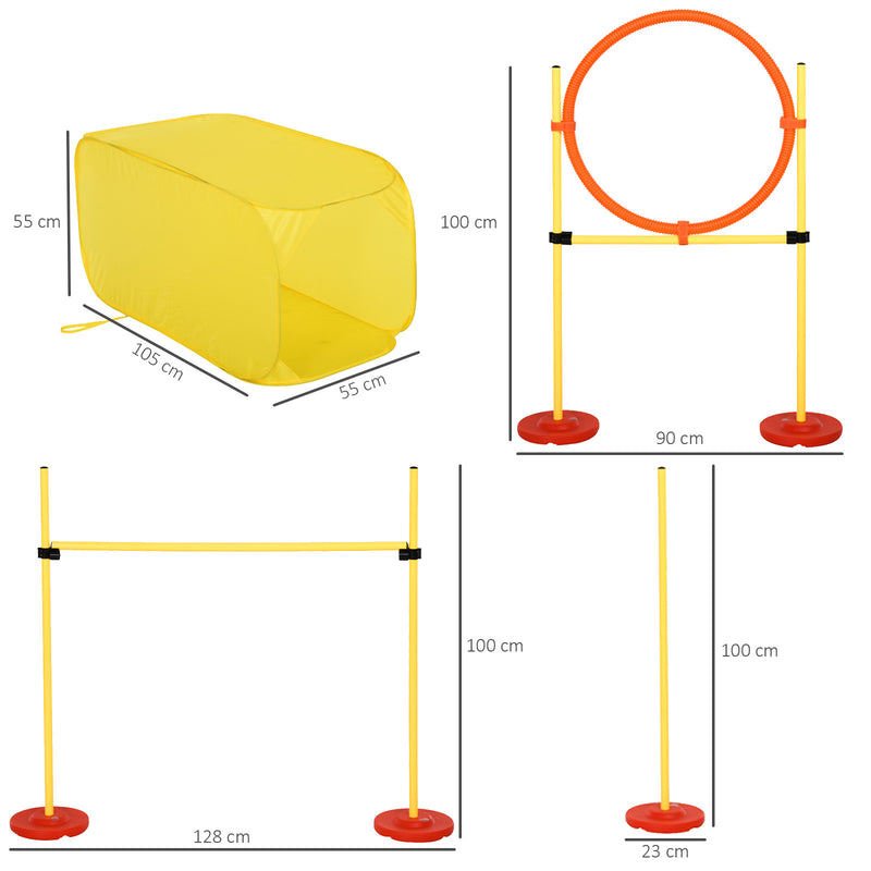 Set Addestramento Cani da Esterno con Ostacoli Slalom e Tunnel-3