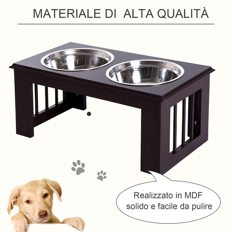 Ciotole per Cani Rialzate 49x25x41 cm in Acciaio e Legno Naturale –  acquista su Giordano Shop