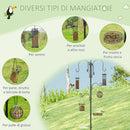 Mangiatoia per Uccelli da Giardino 58x58x226 cm in Acciaio Nero-5