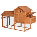 Pollaio Gabbia per Galline da Giardino con Ruote e Nidificazione in Legno 213x91x122 cm -1