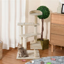 Albero Tiragraffi per Gatti 50x50x100 cm in Sisal e Peluche Beige-2