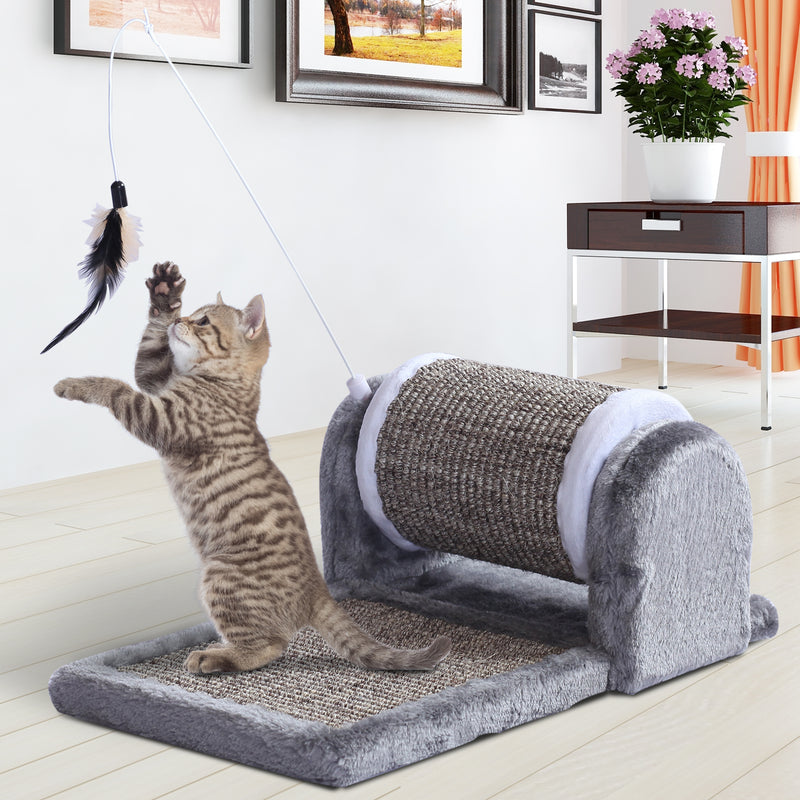 Tiragraffi per Gatto in Sisal Grigio 45x25x16 cm -2