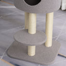 Tiragraffi con Cuccia per Gatti in Legno Sisal 45x40x148 cm  Grigio e Beige-10