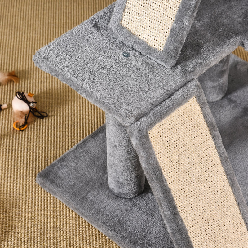 Tiragraffi con Cuccia e Cestino sospeso per Gatti 60x49x130 cm in Peluche  Sisal Grigio – acquista su Giordano Shop