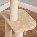 Albero Tiragraffi per Gatti 48x40x100 cm con Cuccia in Peluche Beige-9