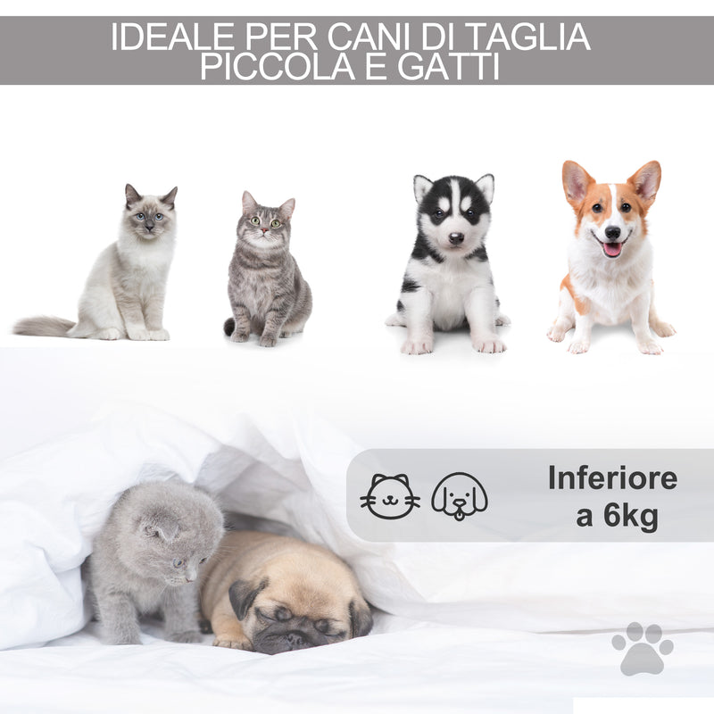 Tenda Cuccia per Gatti e Cani Piccoli Ø50x70 cm in Feltro Peluche Grigio-6