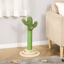 Albero Tiragraffi a Cactus per Gatti 32x32x60 cm in Corda Sisal e Palline in Legno Verde-9