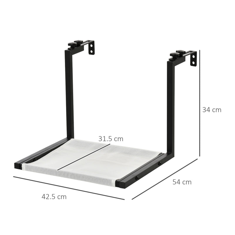 Amaca per Gatti da Parete 42,5x54x34 cm in Tessuto Nero-3